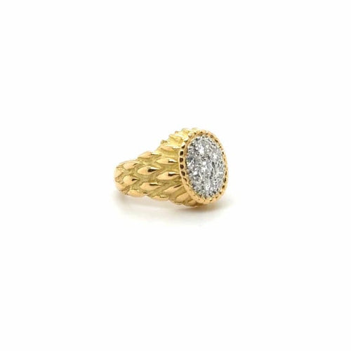 Bague 47 Bague serpent vintage en or jaune 18 carats et diamants 58 Facettes 6104/13