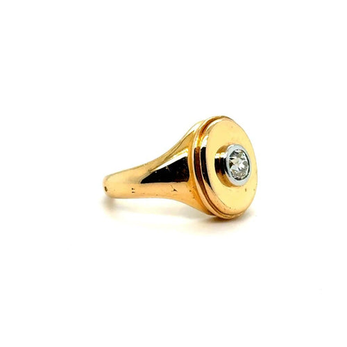 Bague Chevalière - Bague en or jaune 18 carats et diamant 0,60 ct 58 Facettes 7017/15
