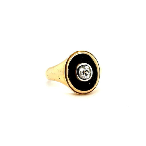 Bague Chevalière - Bague en or jaune 18 carats et diamant 0,60 ct 58 Facettes 7017/15