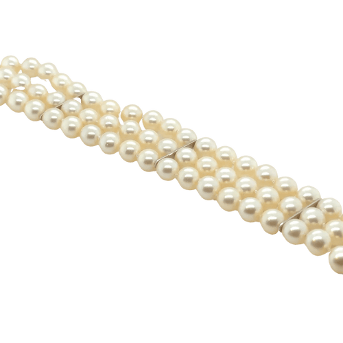 Bracelet Bracelet perles de culture en or blanc 18 carats et diamants 58 Facettes 1.0000585/1
