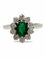 Bague 53 Bague en or blanc 18K avec émeraude 1 ct et diamants 0,80 ct 58 Facettes