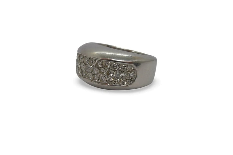 Bague 53 Bague en or blanc 18K et diamants 1 ct 58 Facettes