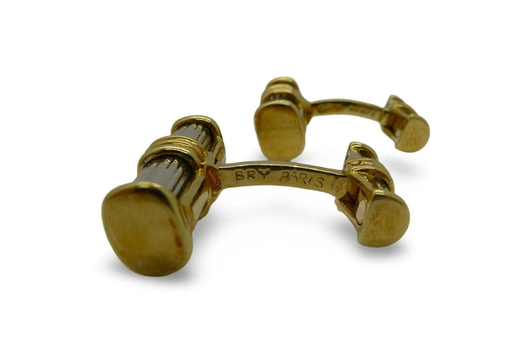 Boutons de manchette Bry & G - Boutons de manchette en or jaune 18K, années 1930 58 Facettes
