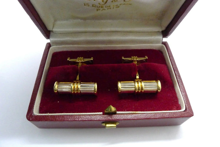 Boutons de manchette Bry & G - Boutons de manchette en or jaune 18K, années 1930 58 Facettes