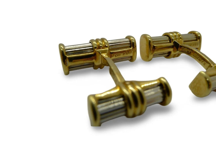 Boutons de manchette Bry & G - Boutons de manchette en or jaune 18K, années 1930 58 Facettes
