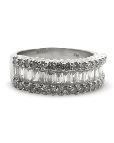 Bague 52 Bague en or blanc 18K sertie de diamants 1 ct 58 Facettes 00033501