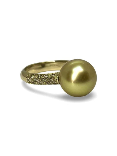Bague 52 Utopia - Bague en or jaune 18K, perle australienne et diamants 58 Facettes