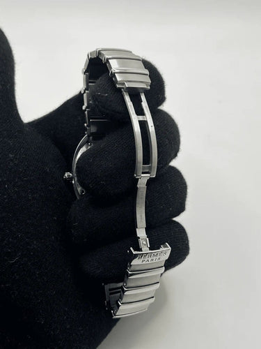 Montre Hermès Espace - Montre en acier, cadran noir, 32 mm 58 Facettes