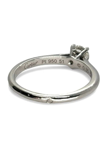 Bague 51 Cartier 1895 - Bague solitaire en platine 950 et diamant naturel 58 Facettes 1180