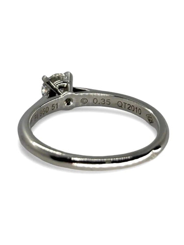 Bague 51 Cartier 1895 - Bague solitaire en platine 950 et diamant naturel 58 Facettes 1180