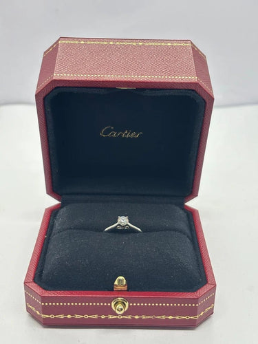 Bague 51 Cartier 1895 - Bague solitaire en platine 950 et diamant naturel 58 Facettes 1180