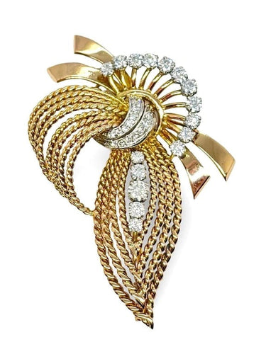 Broche Broche en or jaune 18K et diamants env. 2 ct 58 Facettes 1231