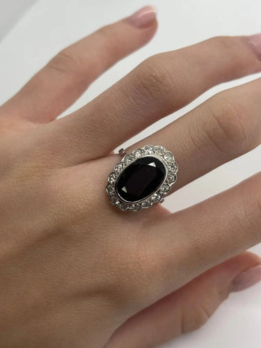 Bague 53 Bague en platine 950 avec saphir 4 ct et diamants 0,50 ct 58 Facettes 1290