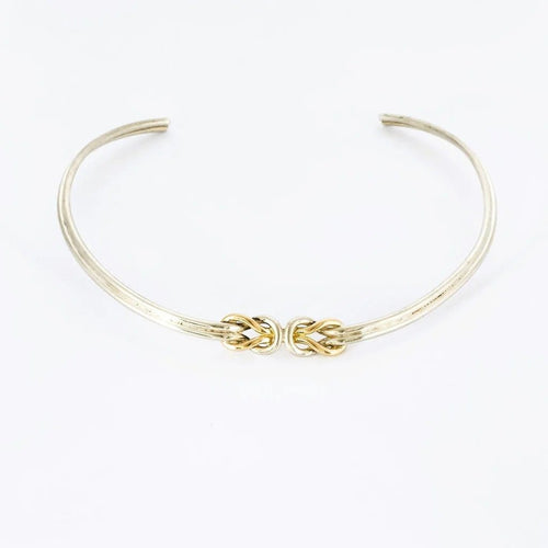 Collier ZOLOTAS - Collier torque nœud d’Héraclès en argent et or jaune 58 Facettes