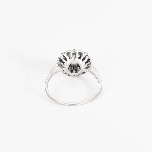 Bague 54 Augis - Bague vintage Médaille d’amour en or blanc, rubis et diamant 58 Facettes