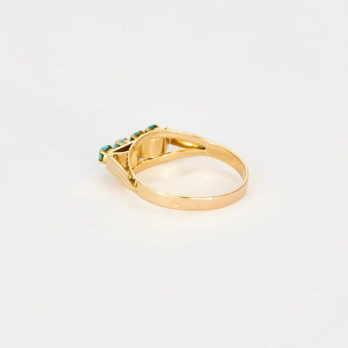 Bague 57 Bague jarretière en or rose et turquoises 58 Facettes