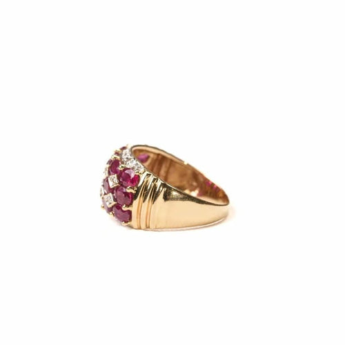 Bague 52 Bague bandeau pavée de rubis et diamants en or jaune 18K 58 Facettes 269