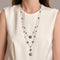 Collier DIOR - Sautoir Rose des Vents en or blanc, nacre, onyx et diamants 58 Facettes