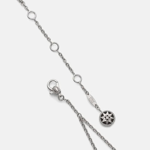 Collier DIOR - Sautoir Rose des Vents en or blanc, nacre, onyx et diamants 58 Facettes