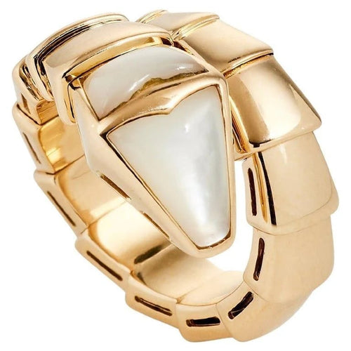 Bague 48 Bvlgari Serpenti - Bague en or jaune 18k et nacre 58 Facettes