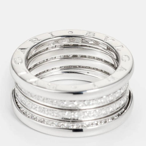 Bague 54 Bvlgari B.Zero1 - Bague en or blanc 18k et diamants 58 Facettes