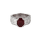 Bague 53 Bague en or gris avec rubis et diamants 58 Facettes