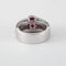 Bague 53 Bague en or gris avec rubis et diamants 58 Facettes