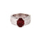 Bague 53 Bague en or gris avec rubis et diamants 58 Facettes
