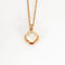 Collier Collier trèfle en or rose 18k avec quartz rose et diamants 58 Facettes 002.689