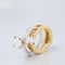 Bague 60 Bague solitaire entourage diamants en or gris et or jaune 18k 58 Facettes 1