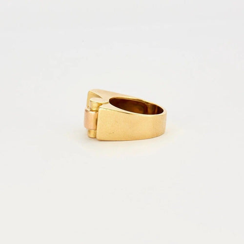 Bague 52 Bague tank Art déco à pont en or jaune 18k 58 Facettes