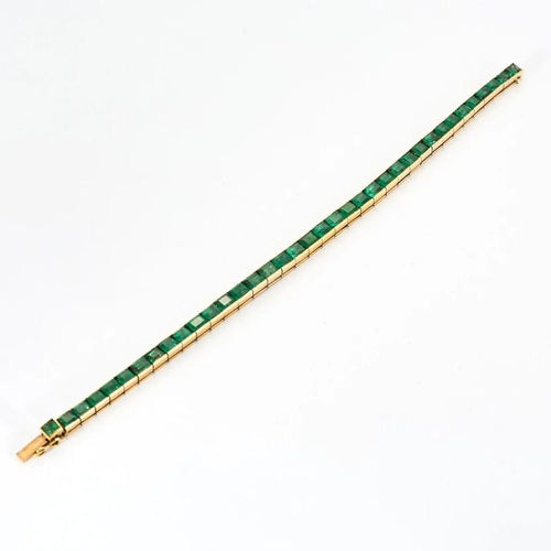 Bracelet Bracelet ligne en or jaune 18k serti d’émeraudes 58 Facettes M8861