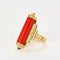 Bague 55 Bague style Art déco en or jaune 18k, corail, diamants et saphirs 58 Facettes Mac 31