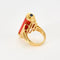 Bague 55 Bague style Art déco en or jaune 18k, corail, diamants et saphirs 58 Facettes Mac 31