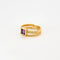 Bague 53 Bague double jonc en or jaune 18k sertie d’une améthyste 58 Facettes M9034