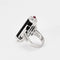Bague 55 Bague style Art déco en or blanc 18k, diamants, onyx et rubis 58 Facettes Mac 30