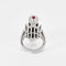 Bague 55 Bague style Art déco en or blanc 18k, diamants, onyx et rubis 58 Facettes Mac 30