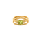 Bague 54 Bague double jonc en or jaune 18k avec péridot 58 Facettes C31C