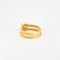 Bague 54 Bague double jonc en or jaune 18k avec péridot 58 Facettes C31C