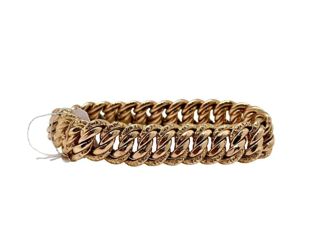Gourmette maille américaine en or jaune 18k 58 Facettes M9087