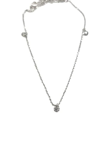Collier La Brune et la Blonde 360° - Collier en or blanc 18K et 3 diamants 58 Facettes M8927
