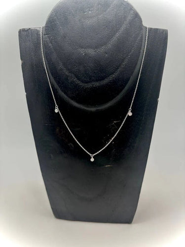 Collier La Brune et la Blonde 360° - Collier en or blanc 18K et 3 diamants 58 Facettes M8927