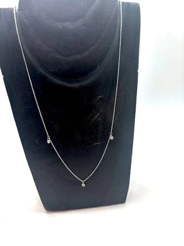Collier La Brune et la Blonde 360° - Collier en or blanc 18K et 3 diamants 58 Facettes M8927