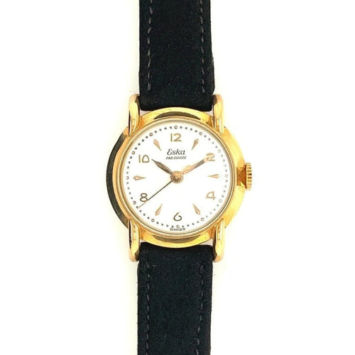 Montre Eska - Montre femme vintage automatique en or jaune 18 carats 58 Facettes
