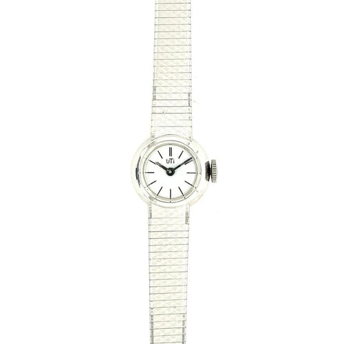 Montre UTI - Montre femme vintage en or blanc 18 carats 58 Facettes