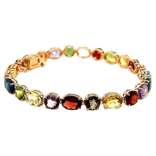 Bracelet Bracelet articulé en or jaune 18 carats et pierres multicolores 58 Facettes