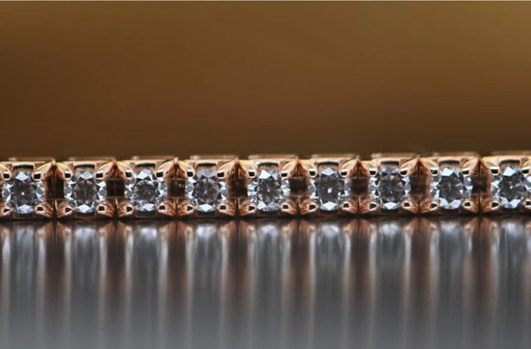 Bracelet Bracelet tennis en or rose 18 carats et diamants 58 Facettes