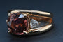 Bague 53 Bague en or rose 18 carats avec tourmaline rose et diamants Troïda 58 Facettes