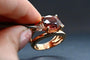 Bague 53 Bague en or rose 18 carats avec tourmaline rose et diamants Troïda 58 Facettes