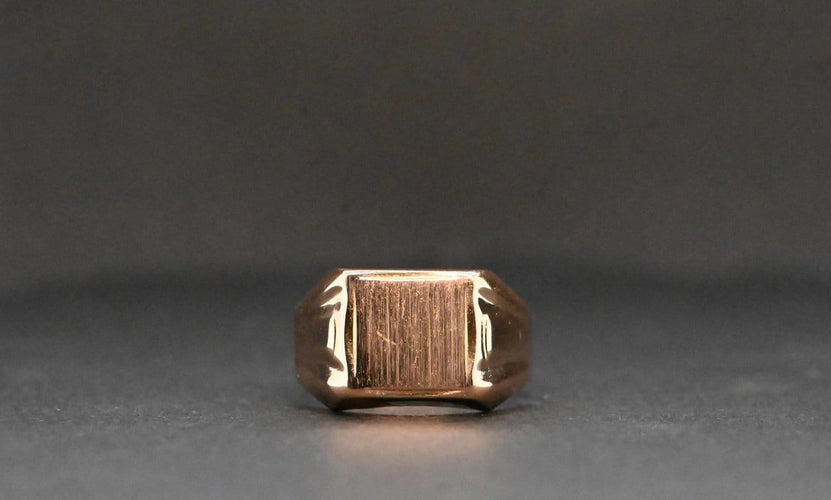 Bague 52 Chevalière en or jaune 18 carats, taille 52 58 Facettes